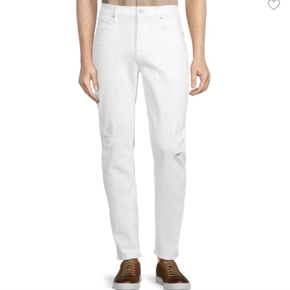 Hudson Jeans "Ace" White Skinny Fit Distressed Jeans Waist Men's Size 34 Waist